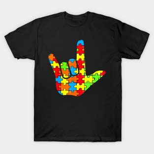 Love Sign Language Autism Awareness T-Shirt